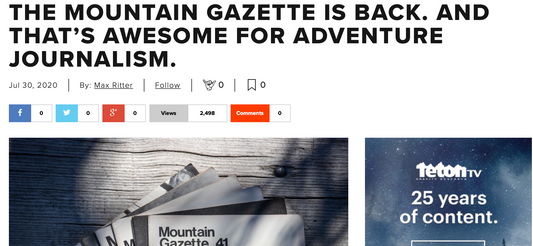 Teton Gravity Research Celebrates Return of Mountain Gazette!