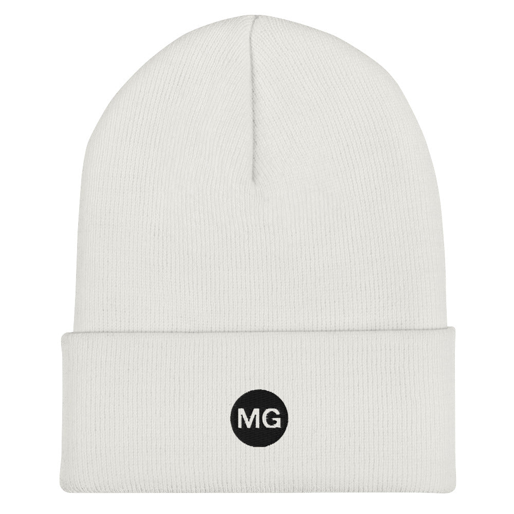 Classic acrylic beanie with subtle Mountain Gazette logo white