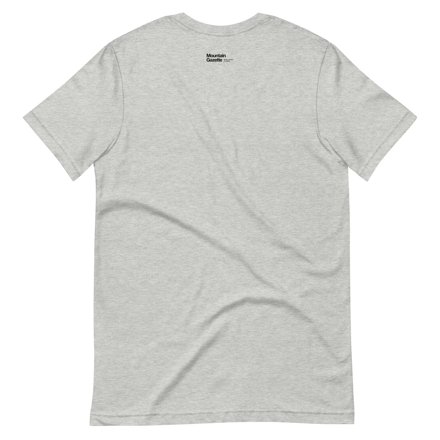 Back of Gray Unisex Short-Sleeve Cotton T-Shirt with text I Love Small Ski Areas