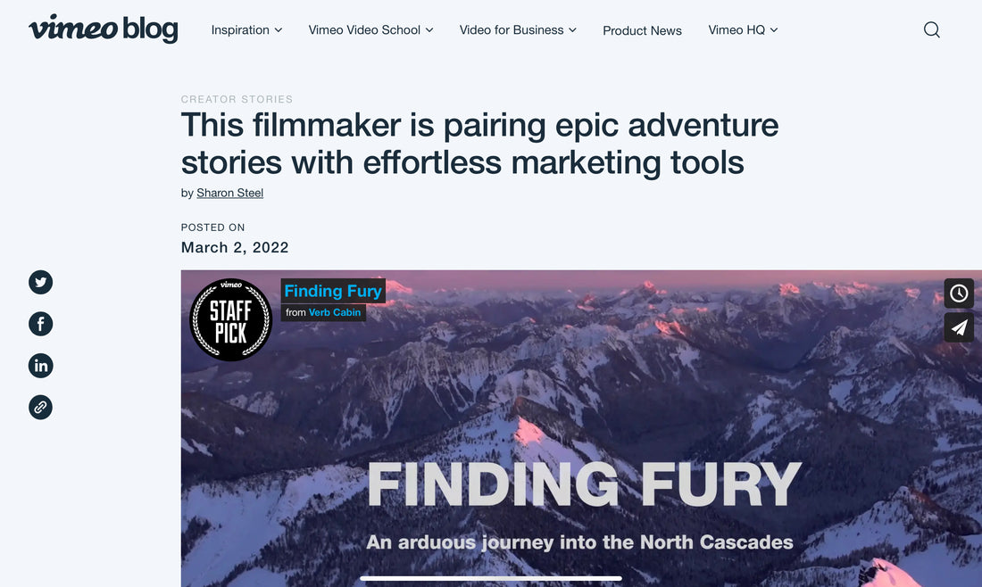 Vimeo celebrates Mountain Gazette’s short film, Finding Fury