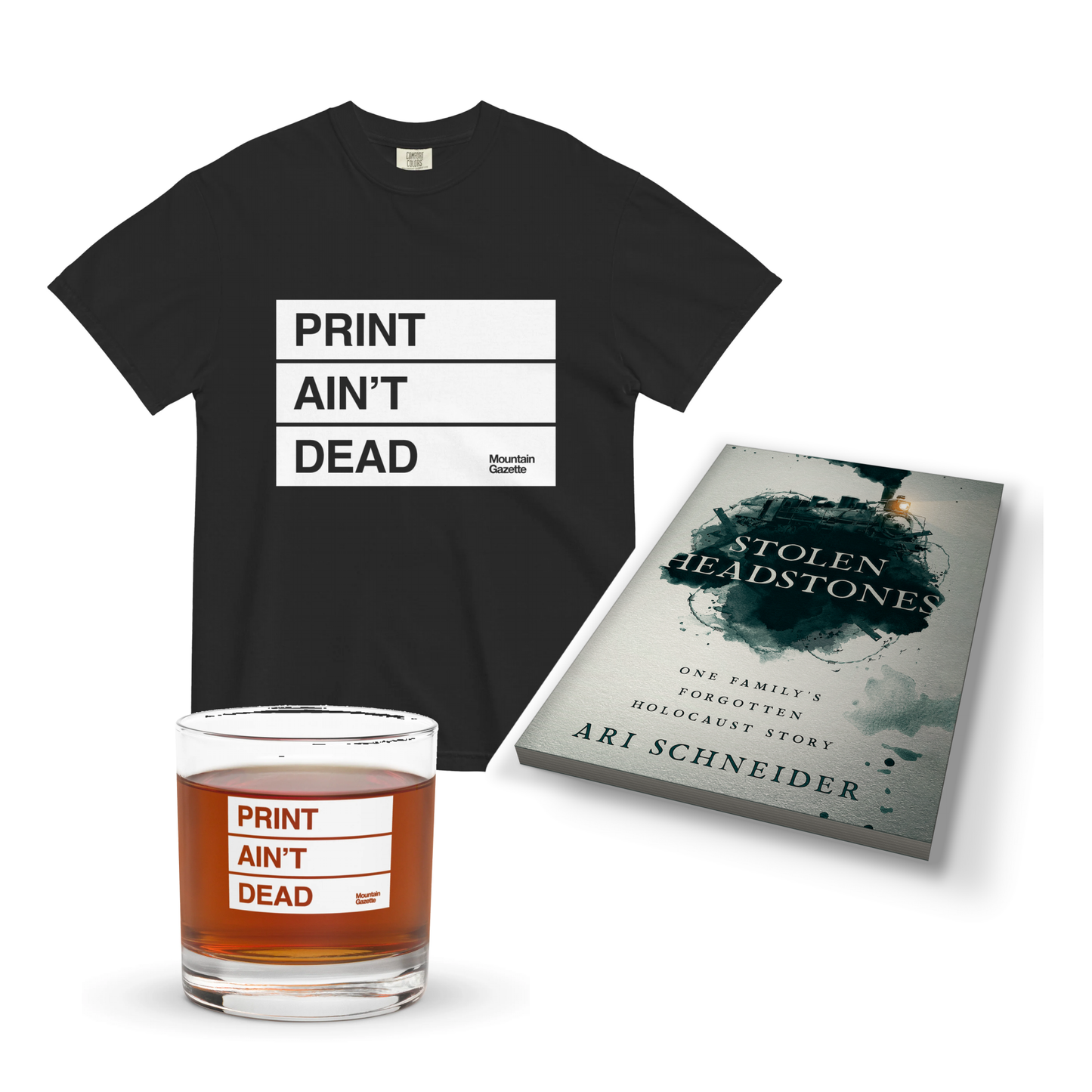 Stolen Headstones Bundle — Tee & Rocks Glass