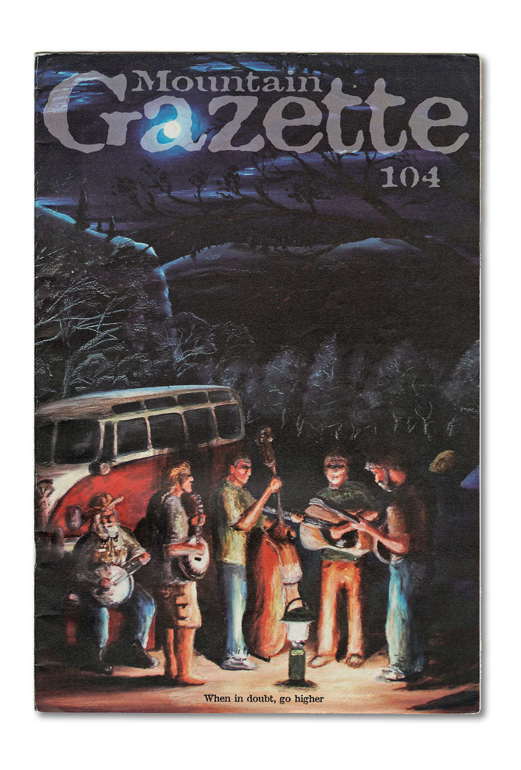 Vintage magazine cover art from issue 104 of Mountain Gazette magazine