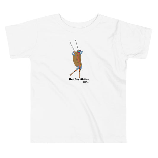 Toddler Hot Dog Skiing T-shirt