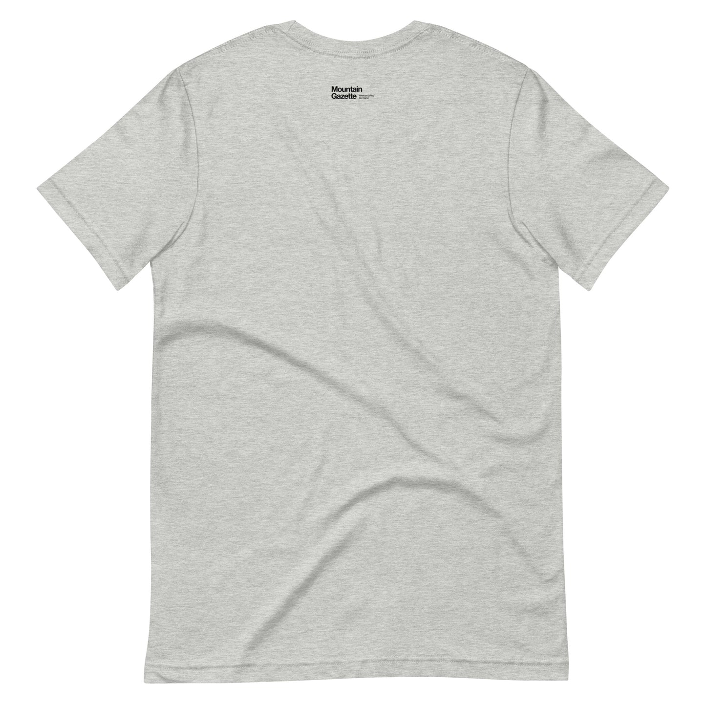 Back of Gray Unisex Short-Sleeve Cotton T-Shirt with text I Love Small Ski Areas
