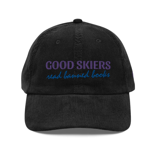 Good Skiers Read Banned Books Corduroy Hat
